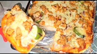 Chicken Fajita Pizza How To Make Cheesy Chicken Fajita Pizza Recipe By Desi Masala