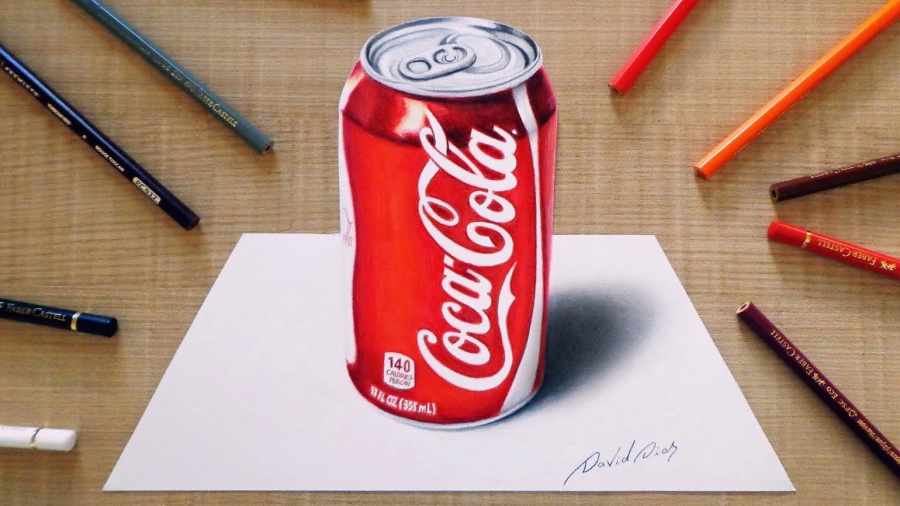 3D Drawing: Coca-Cola can - YouTube