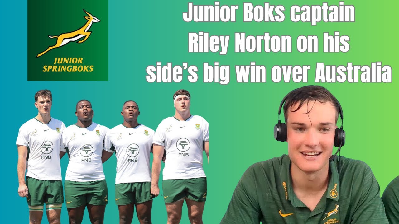 JUNIOR BOKS:  Captain Riley Norton reacts to his side's massive win over Australia at Jnr World Cup