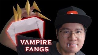 How to make paper Origami dracula vampire fangs teeth Halloween