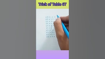 Trick of Table 67 #tabletrick #trick #mathstricks #youtubeshorts #shortvideo