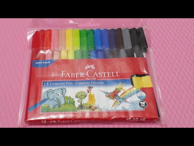  Faber Castell 15 Sketch Pens Clip-On Connector Colour Color Marker  Pen Set Child Safe Washable : Office Products