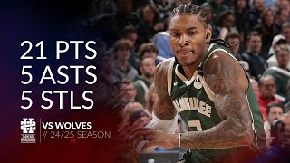 Kevin Porter Jr 21 pts 5 asts 5 stls vs Wolves 24/25 season
