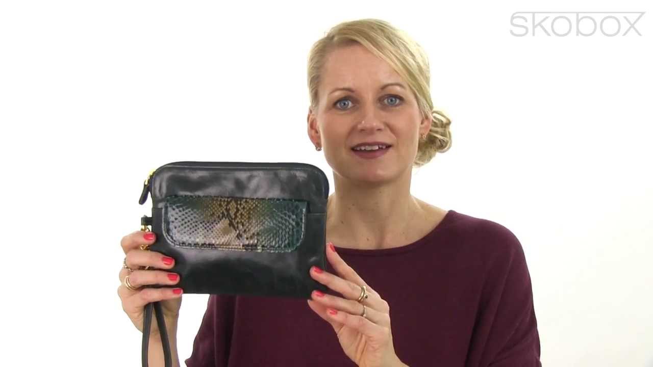 Skobox - Lækker clutch fra BelSac i en flot mørkegrøn skind - Køb Belsac clutch online