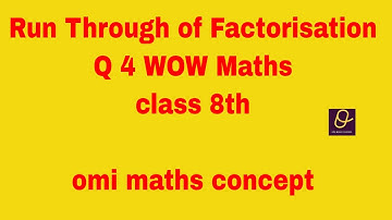 Run Through of chapter Factorisation Q 4 Solution #ICSE