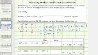 Convert a Base-60 Number to Base-10 with a Decimal