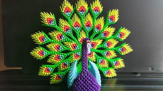 How to make Origami3d peacock /3d origami peacock #origami3d #papercraft #diy #craftscreation