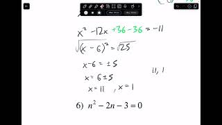 Kuta Software: Completing the Square Walkthrough on several questions screenshot 5