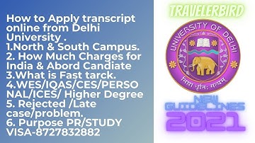 How to apply transcript online Delhi University in 2021 ! North Campus ! South Campus ! Part 1