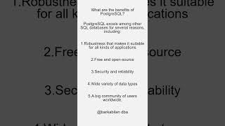 What are the benefits of PostgreSQL? #devops#postgresqltutorial#postgres#linux#kalilinux#sql#plsql