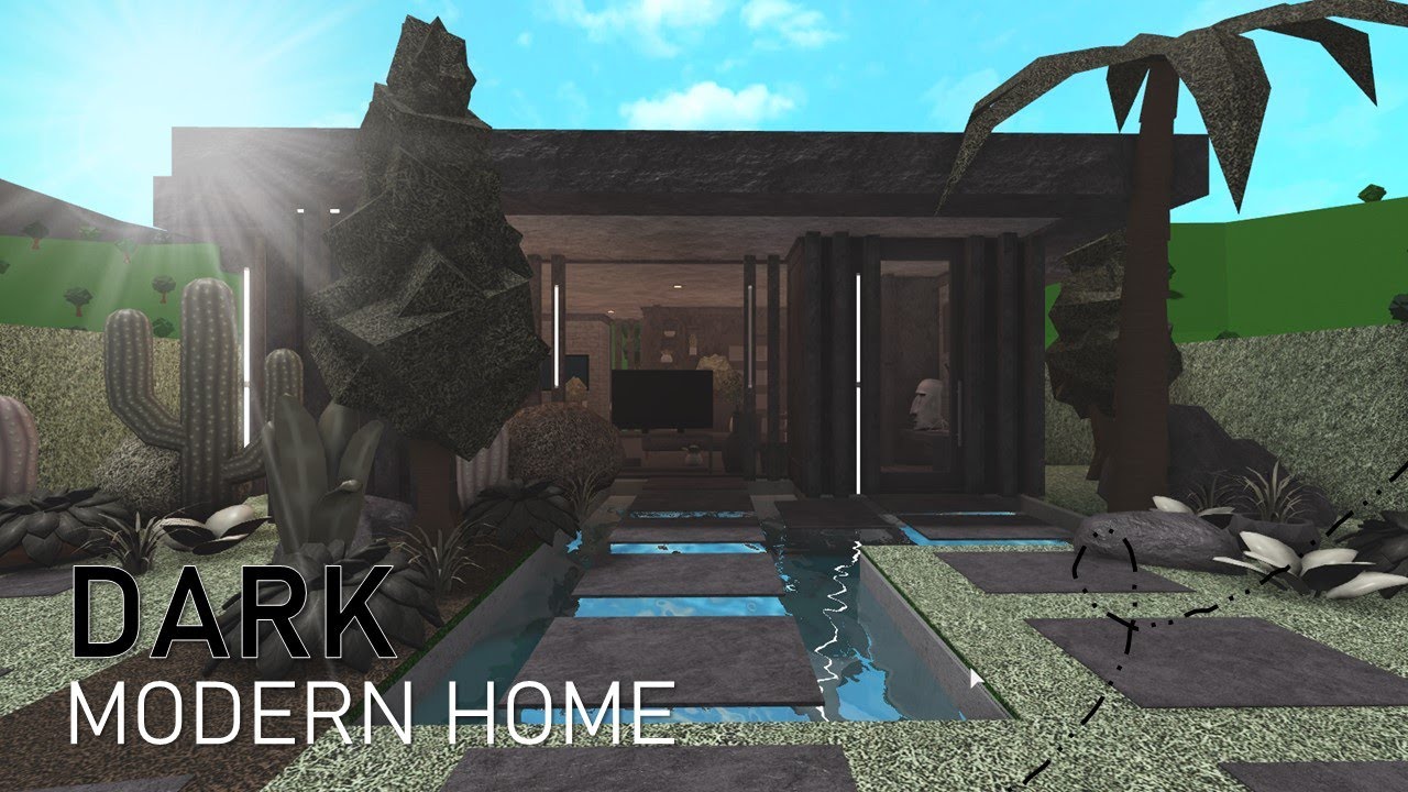 BLOXBURG *no gamepass* dark modern home 55k l tour + speedbuild