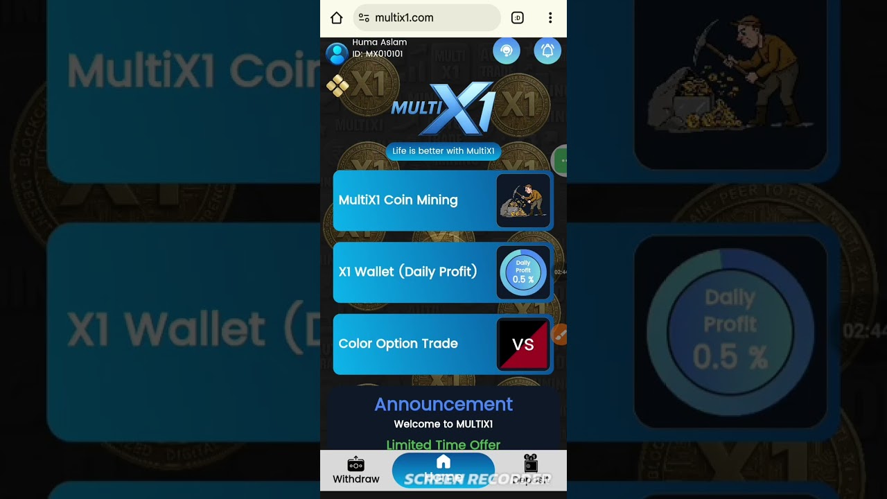Multix1 par kam ksay krhy or withdrwl ksy hota ttps://multix1.com/register?ref=MX010101