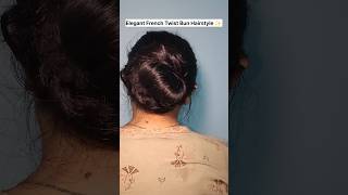 Elegant French Twist Bun Hairstyle ✨ Easy Hair Tutorial for Girls #bunhairstyle #lowbun #hair