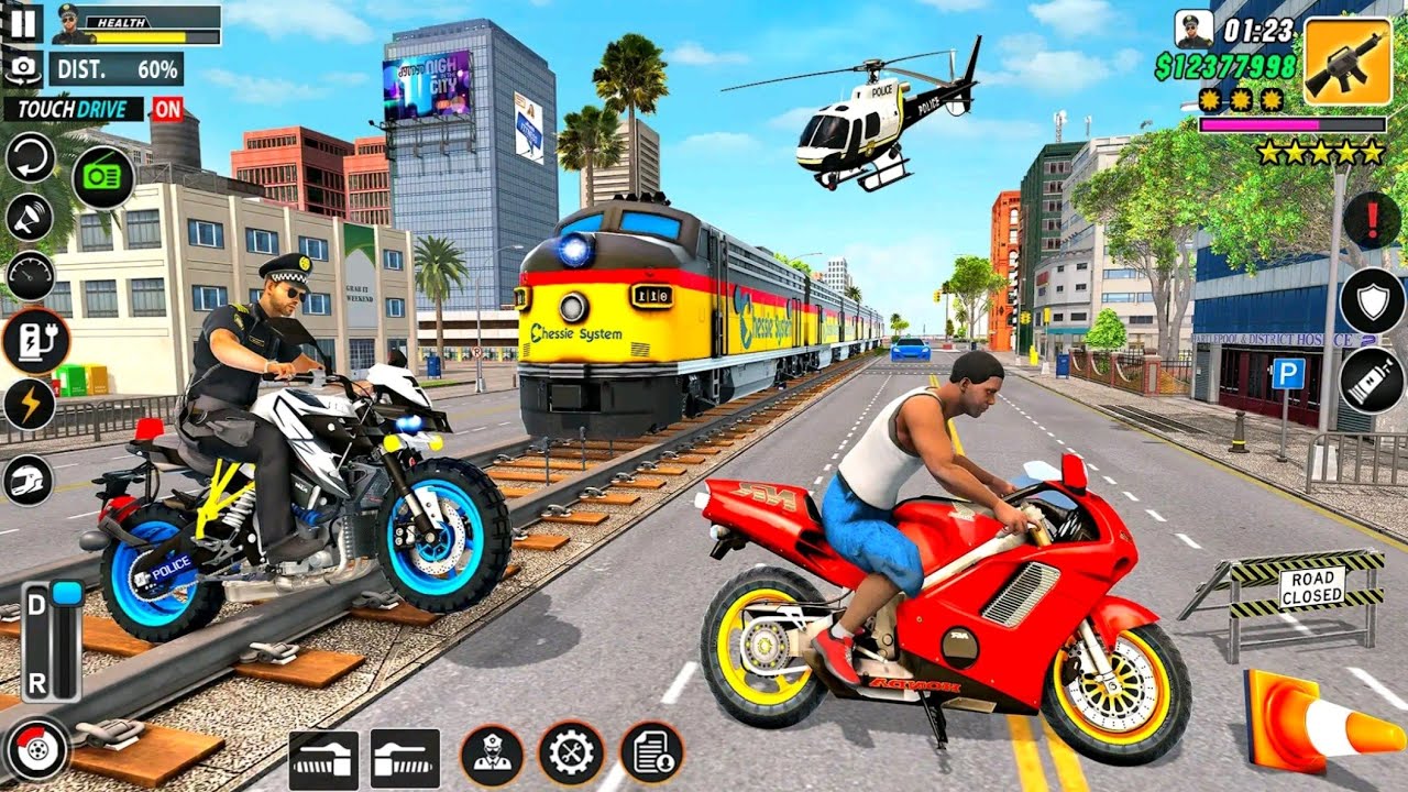 Jogos de Bicicleta da Polícia - Simulador de Condução de Perseguição  Policial  Extreme Motor Bike Driving 3d, Crime City Police Cop Game (Jogos  infantis gratuitos), Gangster & Criminal Chase Game 