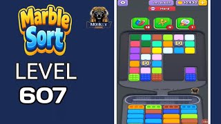 Marble Sort hard level 607 walkthrough solution