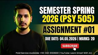 PSY 505 Assignment No 01 Complete Solution 2026
