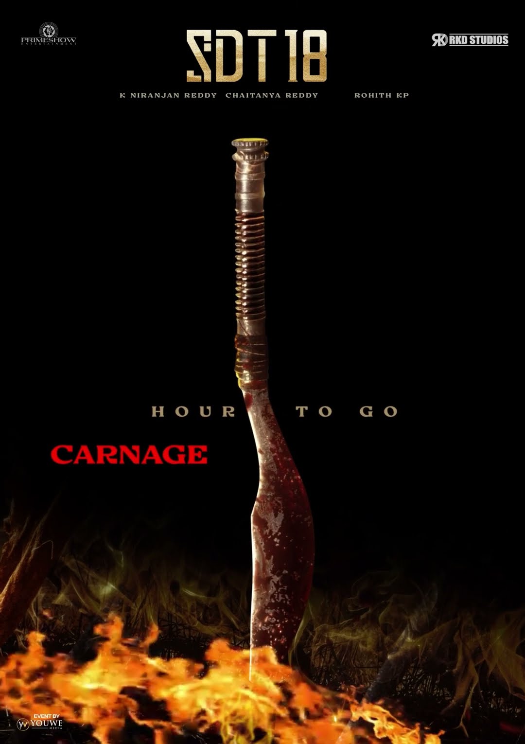1 Hours To Go | #SDT18 Carnage | Sai Durgha Tej | Aishwarya Lekshmi | Prime Show Ent | RKD Studios
