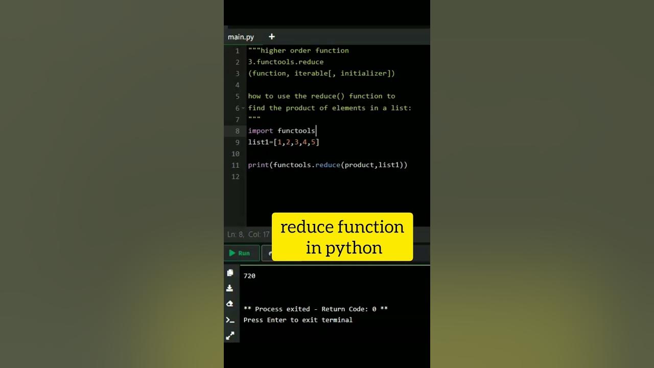 reduce function in python#coding #python #shorts - YouTube