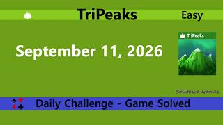 Microsoft Solitaire Collection | Tripeaks Easy - September 11, 2026 | Daily Challenges screenshot 5