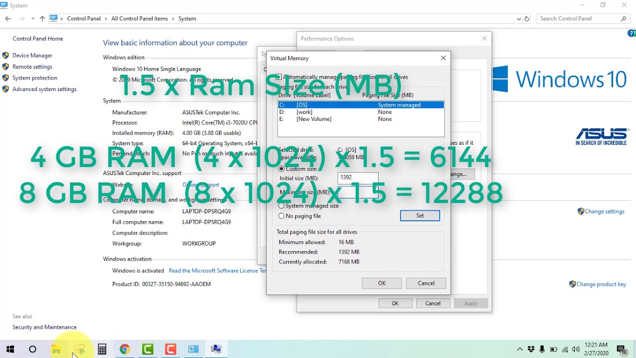 How to reset virtual memory windows 11