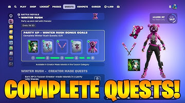 How To COMPLETE ALL WINTER RUSH BY EPIC QUESTS BONUS GOALS CHALLENGES in Fortnite!