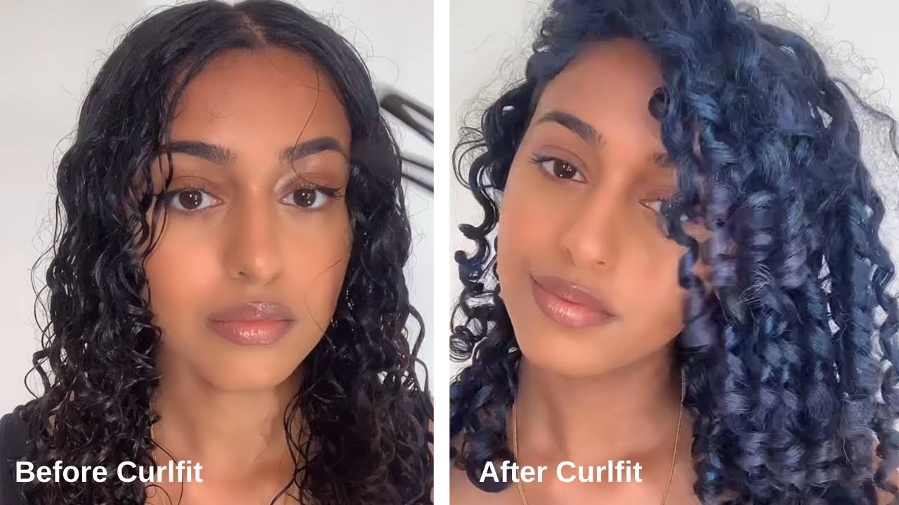 Blue hair paint on curly hair | Curlfit hair makeup