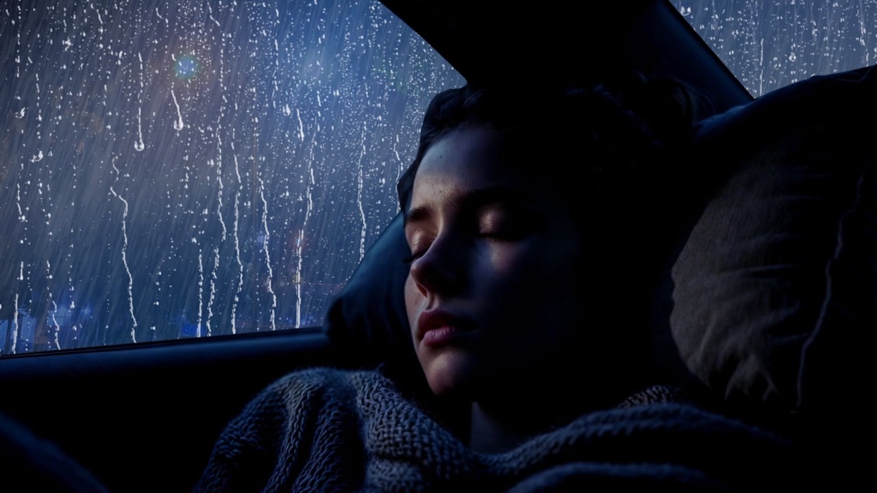 Peaceful Night Rain Drive in Car 🌧️ Gentle Rain Ambience for Sleep and Relaxation