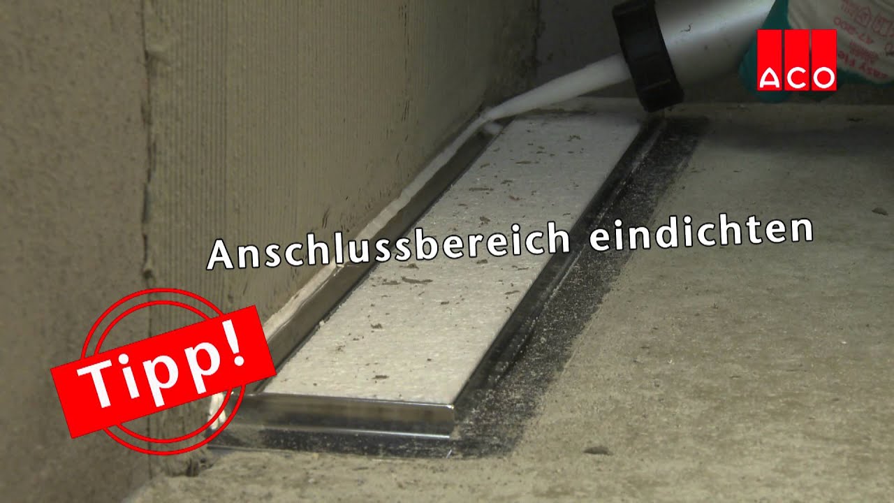 Bodengleiche Duschen: Einbau einer ACO ShowerDrain Duschrinne - YouTube