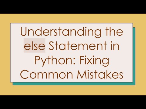 Understanding the else