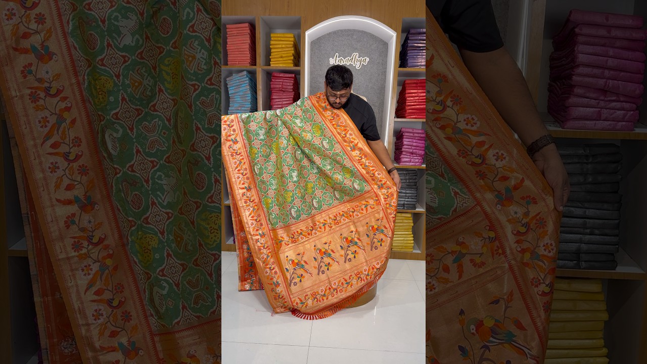 Designer Paithani Patola Sparrow Saree in Banarasi Soft Silk