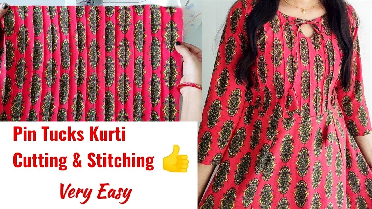 Princess Cut Kurti Cutting and Stitching With Piping | Kurti cutting and  stitching - YouTube