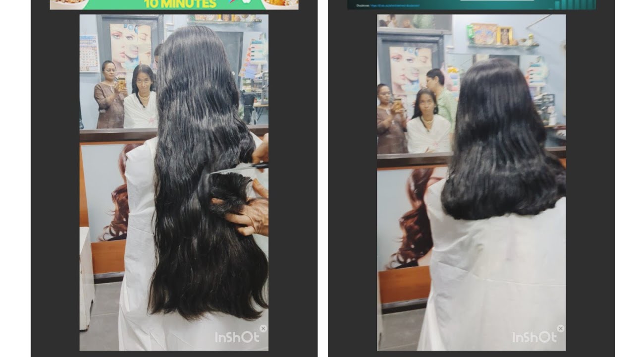 Very long hair//straight Cut// mother and daughter long hair straight Cut//longhairplay