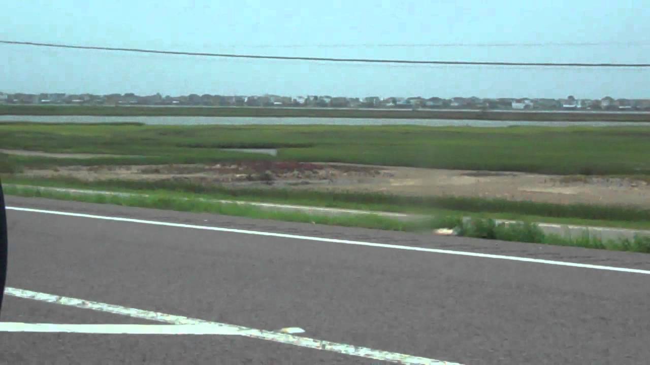 Driving Across The Bridge That Goes Onto The Galveston Island, Texas