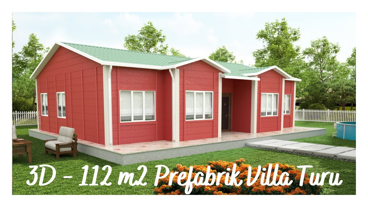 tek katli prefabrik ev ve villa 112m2 3 1 limit prefabrik youtube