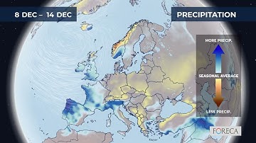 Monthly precipitation forecast for Europe 30/11/2025