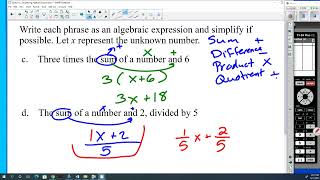 1010 2 1&2 2 Simplifying Expressions & Solving Linear Equations