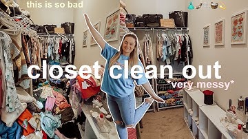 DECLUTTERING & CLEANING OUT MY MESSY CLOSET 2024 🎀 REDOING MY ENTIRE CLOSET *giving away my closet*
