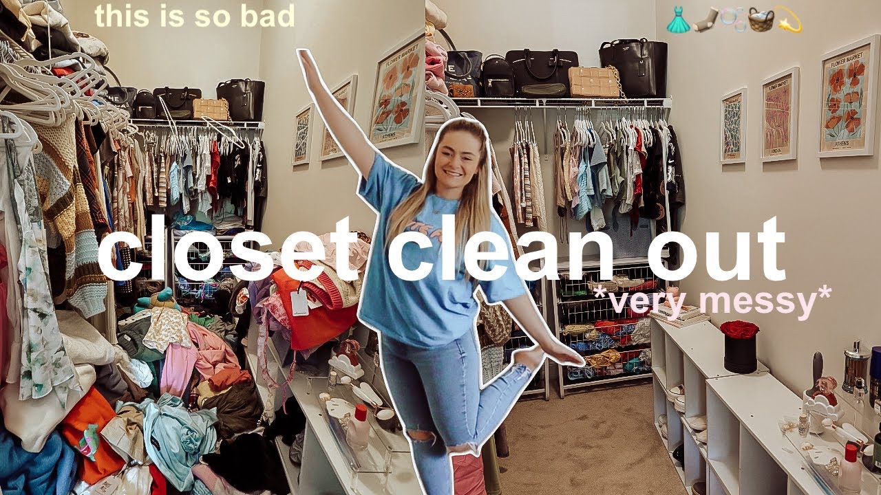 DECLUTTERING & CLEANING OUT MY MESSY CLOSET 2024 🎀 REDOING MY ENTIRE CLOSET *giving away my closet*