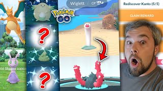 Wiglett Caught & Evolved! Rediscover Kanto Special Research Complete! More Shinies! (Pokémon GO) screenshot 5