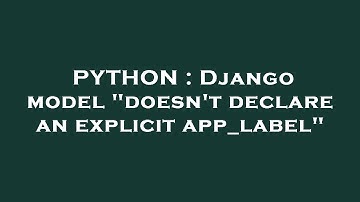 PYTHON : Django model "doesn