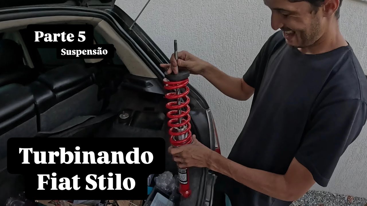 Turbinando Fiat Stilo 1.8 8v parte 5 (instalando a suspensão)