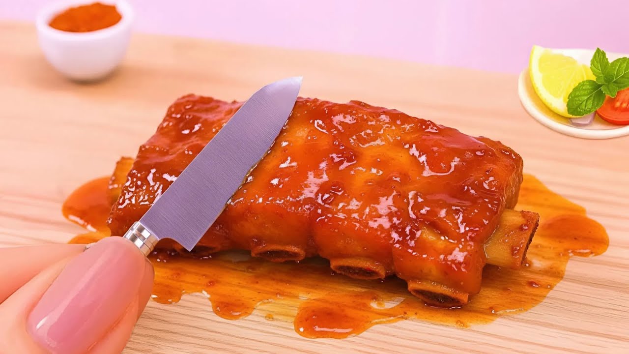 Fantastic Mini Cooking Recipes 🥩  Grilled Pork Ribs Recipe Ideas in Miniature Kitchen