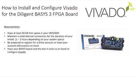 How to Install and Configure Vivado for the Diligent BASYS 3 FPGA Board