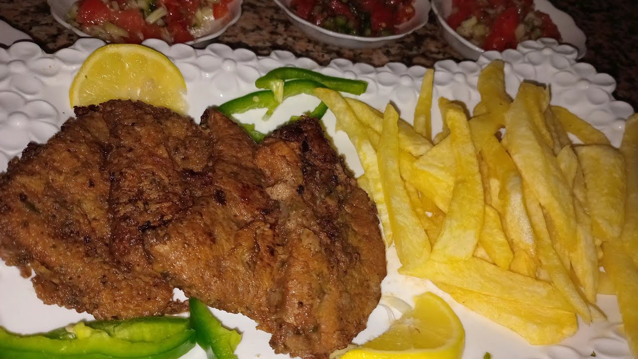 كبدة البكري مشرملة على الطريقة المغربية لذيذة  مع سلطة بالفلفلة يستاهلو التجربة