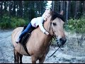 Тренировка на лошади пятилетней Мирославы в КК "Восход"