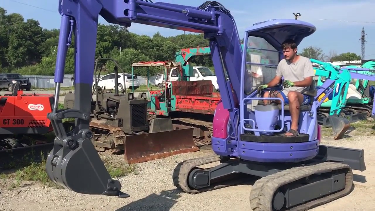 Komatsu PC38UU-2E короткий тест миниэкскаватора - YouTube