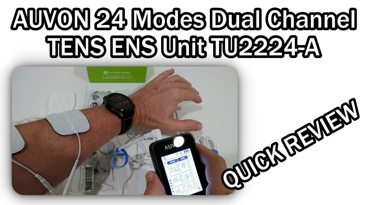 AUVON Dual Channel TENS EMS Unit 24 Modes Muscle Stimulator for