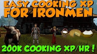 Easy Ironman Cooking Guide! 200k XP/HR! [Runescape 3] Cream Cheese, No Supplies Needed!