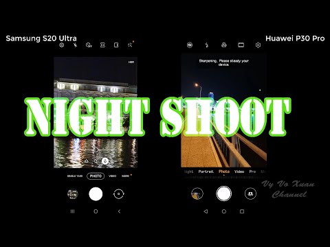 Samsung Galaxy S20 Ultra vs Huawei P30 Pro camera night shoot