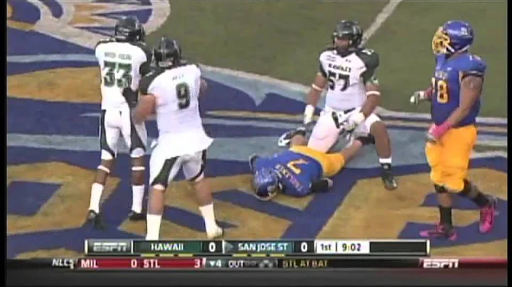 Art Laurel sacks Matt Faulkner Hawaii vs. San Jose...
